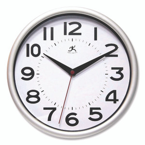 Infinity Instruments Metro Wall Clock, 9" Diameter, Silver Case, 1 AA (sold separately) View Product Image