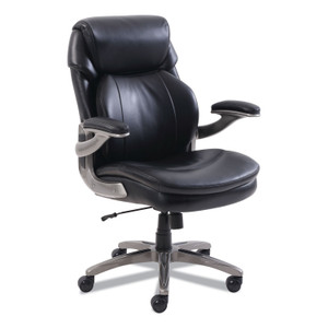 SertaPedic Cosset Mid-Back Executive Chair, Supports Up to 275 lb, 18.5" to 21.5" Seat Height, Black Seat/Back, Slate Base (SRJ48966) View Product Image