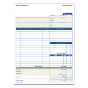 TOPS Job Invoice, Snap-Off Triplicate Form, Three-Part Carbonless, 8.5 x 11.63, 50 Forms Total (TOP3866) View Product Image