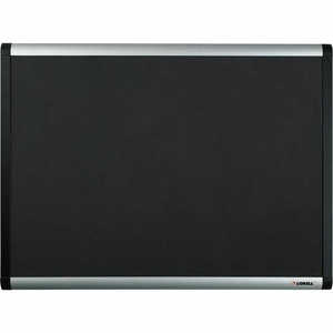 Lorell Mesh Bulletin Board - 36" Board Height x 48" Board Width - Fabric Surface - Black Anodized Aluminum Frame Product Image 