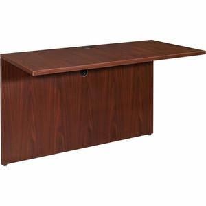 Lorell Essentials Series Bridge - 29.5" Height x 47.3" Width x 23.6" Depth x 1" Thickness - Finish: Laminate, Mahogany - Grommet, Modesty Panel, Durable Product Image 