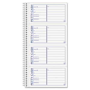 TOPS Petty Cash Receipt Book, Two-Part Carbonless, 5 x 2.75, 4 Forms/Sheet, 200 Forms Total View Product Image