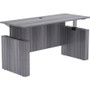 Lorell Essentials Series Sit-to-Stand Desk Shell - x 0.1" Thickness Top, 49" Height x 72" Width x 29" Depth - Finish: Weathered Charcoal - Laminate Table Top Product Image 