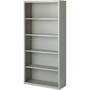 Lorell Fortress Series Bookcase - 34.5" Width x 13" Depth x 72" Height - 5 x Shelf(ves) - Light Gray - Powder Coated - Steel Product Image 