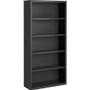 Lorell Fortress Series Bookcase - 72" Height x 34.5" Width x 13" Depth - 5 Shelve(s) - Material: Steel - Finish: Charcoal, Powder Coated - Adjustable Shelf, Welded, Durable Product Image 