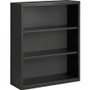 Lorell Fortress Series Bookcase - 42" Height x 34.5" Width x 13" Depth - 3 Shelve(s) - Material: Steel - Finish: Charcoal, Powder Coated - Adjustable Shelf, Welded, Durable Product Image 