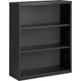 Lorell Fortress Series Bookcase - 42" Height x 34.5" Width x 13" Depth - 3 Shelve(s) - Material: Steel - Finish: Charcoal, Powder Coated - Adjustable Shelf, Welded, Durable Product Image 