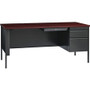Lorell Fortress Series 66" Right-Pedestal Desk - Rectangle Top - 66" Table Top Width x 30" Table Top Depth x 1.12" Table Top Thickness - 29.50" Height - Office, File - Assembly Required Product Image 