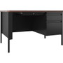 Lorell Fortress Series 48" Right-Pedestal Teachers Desk - 29.5" Height x 48" Width x 30" DepthBox, File Drawer(s) - Single Pedestal on Right Side - T-mold Edge Product Image 
