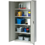 Lorell Fortress Series Storage Cabinet - 36" Width x 18" Depth x 72" Height - 5 x Shelf(ves) - Recessed Locking Handle, Hinged Door, Durable - Light Gray - Powder Coated Product Image 