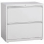 Lorell Fortress Series Lateral File - 36" Width x 18.6" Depth x 28.1" Height - 2 x Drawer(s) for File - Legal, Letter, A4 - Lateral - Rust Proof, Leveling Glide, Interlocking, Ball-bearing Suspension, Label Holder, Hanging Rail Product Image 