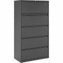 Lorell Fortress Series Lateral File w/Roll-out Posting Shelf - 36" Width x 18.6" Depth x 67.7" Height - 5 x Drawer(s) - Legal, Letter, A4 - Lateral - Rust Proof, Leveling Glide, Interlocking Product Image 