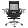 Alera EB-W Series Pivot Arm Multifunction Mesh Chair, Supports 275 lb, 18.62" to 22.32" Seat, Black Seat/Back, Aluminum Base (ALEEBW4213) View Product Image