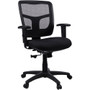 Lorell Ergomesh Managerial Mesh Mid-back Chair - Black Seat Color - Fabric Seat Material - Black Back Color - Black Frame Color - 5-star Base Product Image 