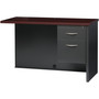 Lorell Mahogany Laminate/Charcoal Modular Desk Series Pedestal Desk - 2-Drawer (LLR79154) View Product Image