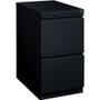 Lorell 23" File/File Mobile File Cabinet with Full-Width Pull - 15" Width x 22.9" Depth x 27.7" Height - Letter - Vertical - Recessed Handle, Ball-bearing Suspension, Security Lock - Black Product Image 