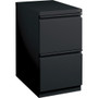 Lorell 20" File/File Mobile File Cabinet with Full-Width Pull - 15" Width x 20" Depth x 27.7" Height - Letter - Security Lock, Ball-bearing Suspension, Recessed Handle - Black - Steel Product Image 
