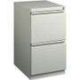 Lorell 20" File/File Mobile File Cabinet with Full-Width Pull - 15" Width x 20" Depth x 27.7" Height - Letter - Ball-bearing Suspension, Recessed Handle, Security Lock - Light Gray - Steel Product Image 