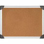 Lorell Corkboard - 48" Board Height x 96" Board Width - Cork Surface - Resist Warping, Durable, Laminated, Resilient - Aluminum Frame Product Image 