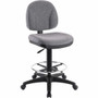 Lorell Millenia Series Adjustable Task Stool with Back - Gray Seat Color - Gray Product Image 