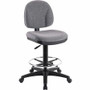Lorell Millenia Series Adjustable Task Stool with Back - Gray Seat Color - Gray Product Image 