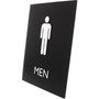 Lorell Men's Restroom Sign - Print/Message "Men" - 6.4" Width x 8.5" Height - Rectangular Shape - Surface-mountable - Easy Readability, Braille Product Image 