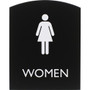 Lorell Arched Women's Restroom Sign - Print/Message "Women" - 6.8" Width x 8.5" Height - Rectangular Shape - Surface-mountable - Easy Readability, Braille Product Image 