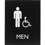 Lorell Men's Handicap Restroom Sign - Print/Message "Men" - 6.4" Width x 8.5" Height - Rectangular Shape - Surface-mountable - Easy Readability, Braille Product Image 