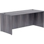 Lorell Essentials Series Rectangular Desk Shell - 29.5" Height x 72" Width x 30" Depth, x 1" Thickness Top - Laminate, Weathered Charcoal Table Top - Grommet Product Image 