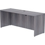 Lorell Essentials Series Credenza Shell - 29.5" Height x 70.9" Width x 23.6" Depth - Laminate, Weathered Charcoal Table Top - Modesty Panel, Grommet, Durable, Adjustable Floor Guide Product Image 