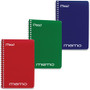 Mead Wirebound Memo Notebook - 40 Sheets - Wire Bound - 4" x 6" Sheet Size - Assorted Paper - Tan Board Cover Product Image 