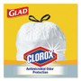 Glad OdorShield Tall Kitchen Drawstring Bags, 13 gal, 0.95 mil, 24" x 27.38", White, 80/Box (CLO78900BX) View Product Image