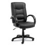 Alera Strada Series High-Back Swivel/Tilt Top-Grain Leather Chair, Supports Up to 275 lb, 17.91" to 21.85" Seat Height, Black View Product Image