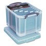 Really Useful Box Snap-Lid Storage Bin, 8.45 gal, 14" x 18" x 12.25", Clear/Blue, 3/Pack View Product Image