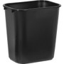 Rubbermaid Commercial 28 QT Medium Deskside Wastebaskets - 7 gal Capacity - Rectangular - Dent Resistant, Durable, Rust Resistant, Easy to Clean - 15" Height x 10.5" Width x 14.5" Depth - Plastic - (RCP295600BKCT) Product Image 