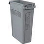 Rubbermaid Commercial Slim Jim 23-Gallon Vented Waste Containers - 23 gal Capacity - Rectangular - Durable, Handle - 30" Height x 11" Width x 22" Depth - Gray Product Image 