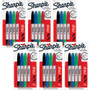 Sharpie Twin Tip Permanent Markers - 0.3 mm Ultra Fine, 1 mm Fine Marker Point - Red, Green, Blue, Black Ink - Alcohol Based - 4/Set Product Image 