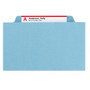 Smead Recycled Pressboard Classification Folders, 2" Expansion, 2 Dividers, 4 Fasteners, Letter Size, Blue Exterior, 10/Box View Product Image
