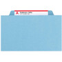 Smead Recycled Pressboard Classification Folders, 2" Expansion, 2 Dividers, 4 Fasteners, Letter Size, Blue Exterior, 10/Box View Product Image