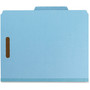 Smead Recycled Pressboard Classification Folders, 2" Expansion, 2 Dividers, 4 Fasteners, Letter Size, Blue Exterior, 10/Box View Product Image