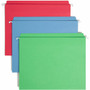Smead FasTab Straight Tab Cut Letter Recycled Hanging Folder - 8 1/2" x 11" - Assorted Tab Position - 11 pt. - Blue, Green, Red - 10% Recycled Product Image 