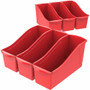 Storex Storex Multiuse Bins Red 6/pkg - 7" Height x 5.30" Width x 14.30" Length - Red - Plastic Product Image 