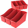 Storex Storex Multiuse Bins Red 6/pkg - 7" Height x 5.30" Width x 14.30" Length - Red - Plastic Product Image 