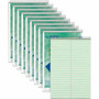 TOPS Steno Books - 80 Sheets - Wire Bound - Gregg Ruled Margin - 6" x 9" Sheet Size - Green Tint Paper Product Image 