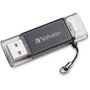 Verbatim Store 'n' Go Dual USB 3.0 Flash Drive for Apple Lightning Devices, 64 GB, Graphite View Product Image