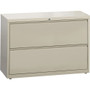 Lorell Fortress Series Lateral File - 42" Width x 18.6" Depth x 28.1" Height - 2 x Drawer(s) for File - Legal, Letter, A4 - Lateral - Rust Proof, Leveling Glide, Ball-bearing Suspension, Interlocking, Label Holder - (LLR60438) Product Image 