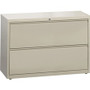Lorell Fortress Series Lateral File - 42" Width x 18.6" Depth x 28.1" Height - 2 x Drawer(s) for File - Legal, Letter, A4 - Lateral - Rust Proof, Leveling Glide, Ball-bearing Suspension, Interlocking, Label Holder - (LLR60438) Product Image 