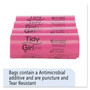 Tidy Girl Feminine Hygiene Sanitary Disposal Bags, 4" x 10", Pink/Black, 150 Bags/Roll, 4 Rolls/Carton (STOTGUF) View Product Image