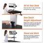 Victor High Rise Electric Dual Monitor Standing Desk Workstation, 28" x 23" x 20.25", Black/Aluminum (VCTDC450) View Product Image