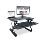 Victor High Rise Height Adjustable Standing Desk with Keyboard Tray, 31" x 31.25" x 5.25" to 20", Gray/Black View Product Image